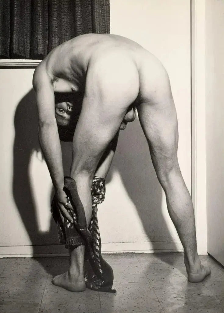 {{ product_title }} Fine Art Print | {{ product_vendor }} Jakero77 Bruce of LA Nude Male Bent Over Butt Toweling Off Gay - 17" x 22" Fine Art Print -1744 Art Print  Jakero77