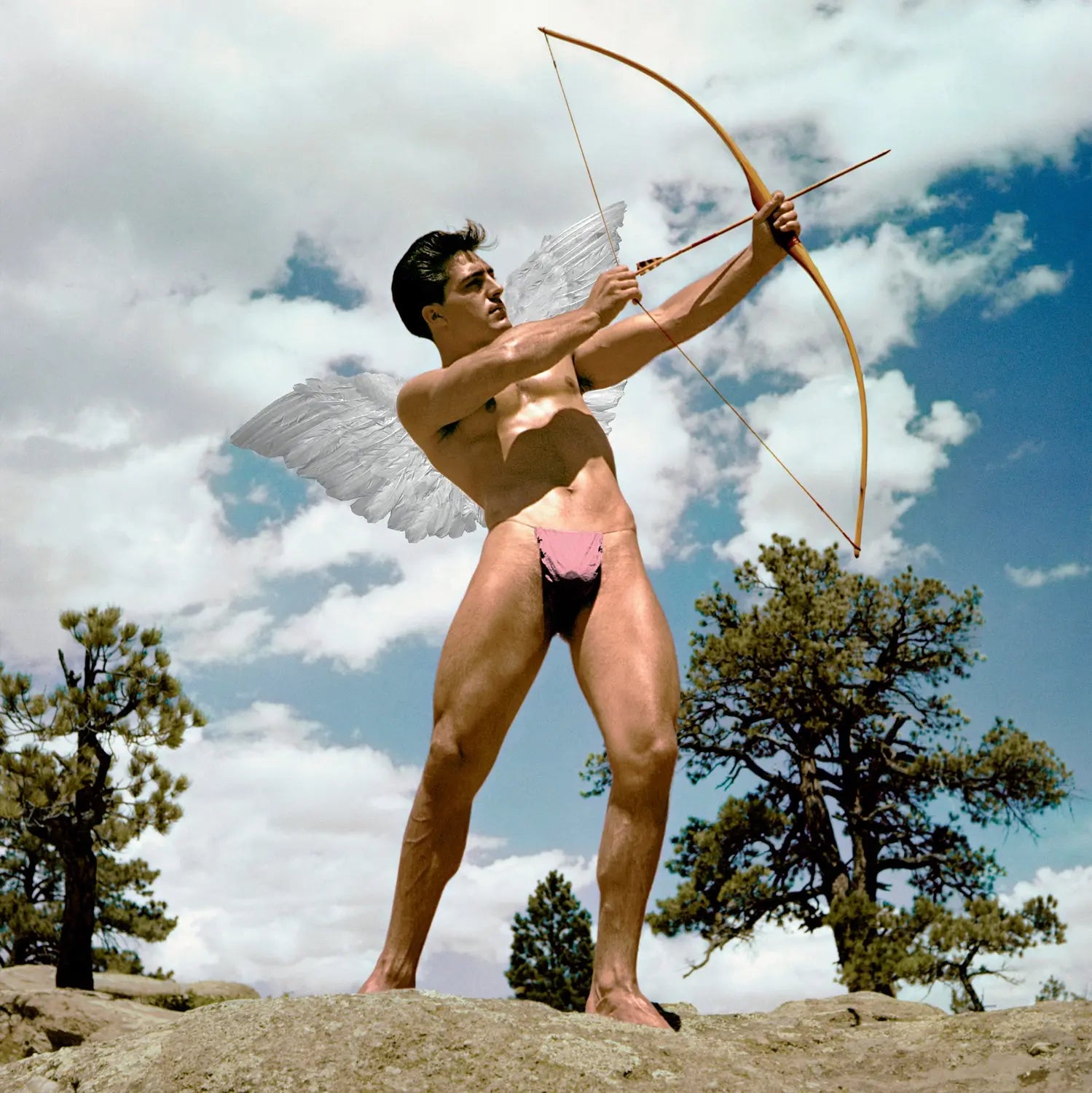 {{ product_title }} Fine Art Print | {{ product_vendor }} Jakero77 Bruce of LA Nude Male Cupid Shooting Bow & Arrow Gay 1960s - 17" x 22" Art Print Art Print  Jakero77
