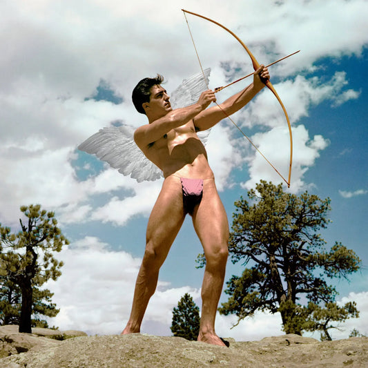 {{ product_title }} Fine Art Print | {{ product_vendor }} Jakero77 Bruce of LA Nude Male Cupid Shooting Bow & Arrow Gay 1960s - 17" x 22" Art Print Art Print  Jakero77