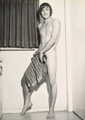 {{ product_title }} Fine Art Print | {{ product_vendor }} Jakero77 Bruce of LA Nude Male Toweling Off After Shower Gay - 17" x 22" Fine Art Print - 1735 Art Print  Jakero77