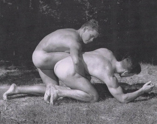 {{ product_title }} Fine Art Print | {{ product_vendor }} Jakero77 Bruce of LA - Two Nude Males Wrestling 1960s Gay Interest - 17" x 22" Art Print Art Print  Jakero77