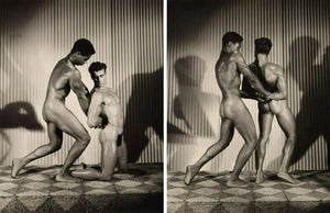 {{ product_title }} Fine Art Print | {{ product_vendor }} Jakero77 Bruce of LA Two Nude Men Wrestle Poses Gay Interest - 17" x 22" Fine Art Print - 1840 Art Print  Jakero77