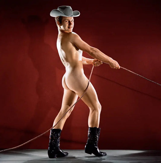 {{ product_title }} Fine Art Print | {{ product_vendor }} Jakero77 Bruce of LA Vintage Gay Cowboy Butt Nude RARE Color - 17" x 22" Fine Art Print - 2141 Art Print  Jakero77