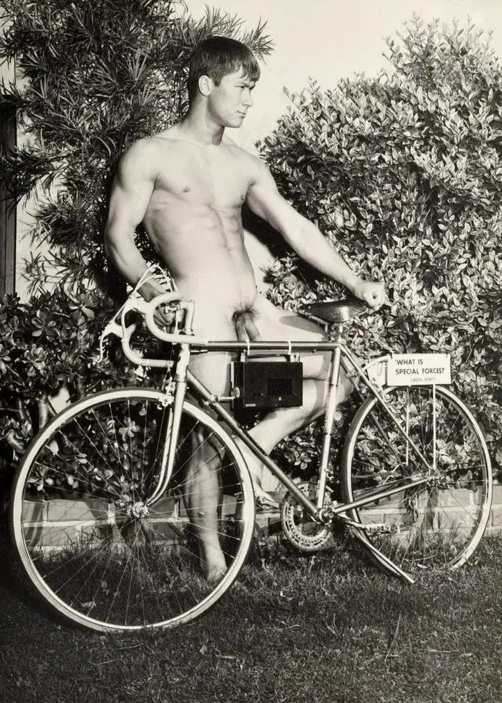 {{ product_title }} Fine Art Print | {{ product_vendor }} Jakero77 Bruce of LA Vintage Gay Interest Nude Male w/ Bicycle - 17" x 22" Fine Art Print - 1706 Art Print  Jakero77