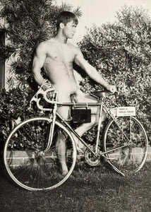 {{ product_title }} Fine Art Print | {{ product_vendor }} Jakero77 Bruce of LA Vintage Gay Interest Nude Male w/ Bicycle - 17" x 22" Fine Art Print - 1706 Art Print  Jakero77