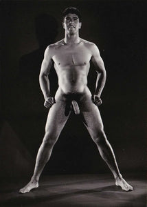 {{ product_title }} Fine Art Print | {{ product_vendor }} Jakero77 Bruce of LA Vintage Gay Interest Nude Model Standing with Big Hard Cock Homoerotic - 17" x 22" Art Print - 2061 Art Print  Jakero77