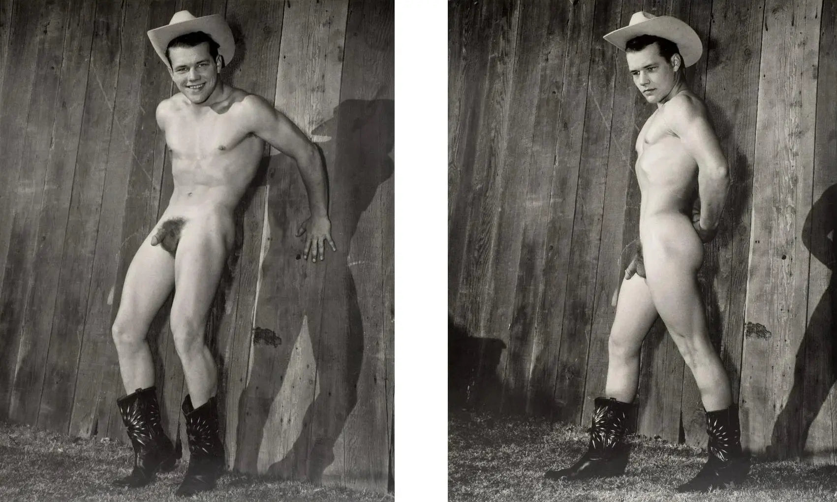 {{ product_title }} Fine Art Print | {{ product_vendor }} Jakero77 Bruce of LA Vintage Nude Gay Cowboy in Just Boots & Hat - 17"x22" Fine Art Print - 1930 Art Print  Jakero77