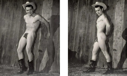 {{ product_title }} Fine Art Print | {{ product_vendor }} Jakero77 Bruce of LA Vintage Nude Gay Cowboy in Just Boots & Hat - 17"x22" Fine Art Print - 1930 Art Print  Jakero77