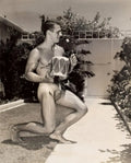 {{ product_title }} Fine Art Print | {{ product_vendor }} Jakero77 Bruce of LA Vintage Nude Guy Drum Outside Gay Interest - 17" x 22" Fine Art Print - 2022 Art Print  Jakero77