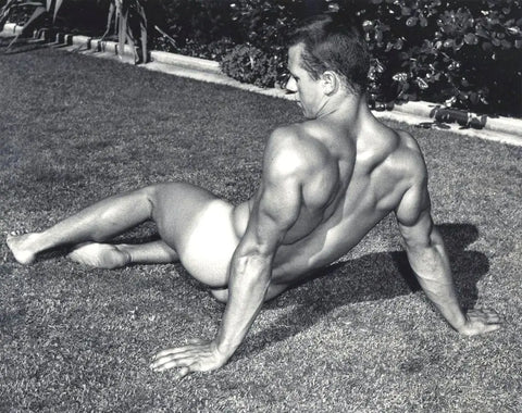 {{ product_title }} Fine Art Print | {{ product_vendor }} Jakero77 Bruce of LA Vintage Nude Male Butt Laying Grass Gay Interest - 17" x 22" Fine Art Print - 2002 Art Print  Jakero77