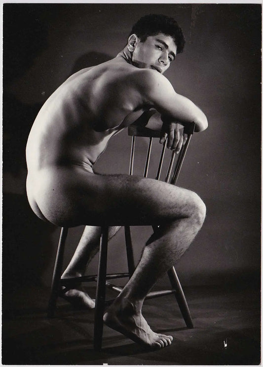 {{ product_title }} Fine Art Print | {{ product_vendor }} Jakero77 Bruce of LA Vintage Nude Male Butt Seated in Chair Gay -17" x 22" Fine Art Print - 2019 Art Print  Jakero77