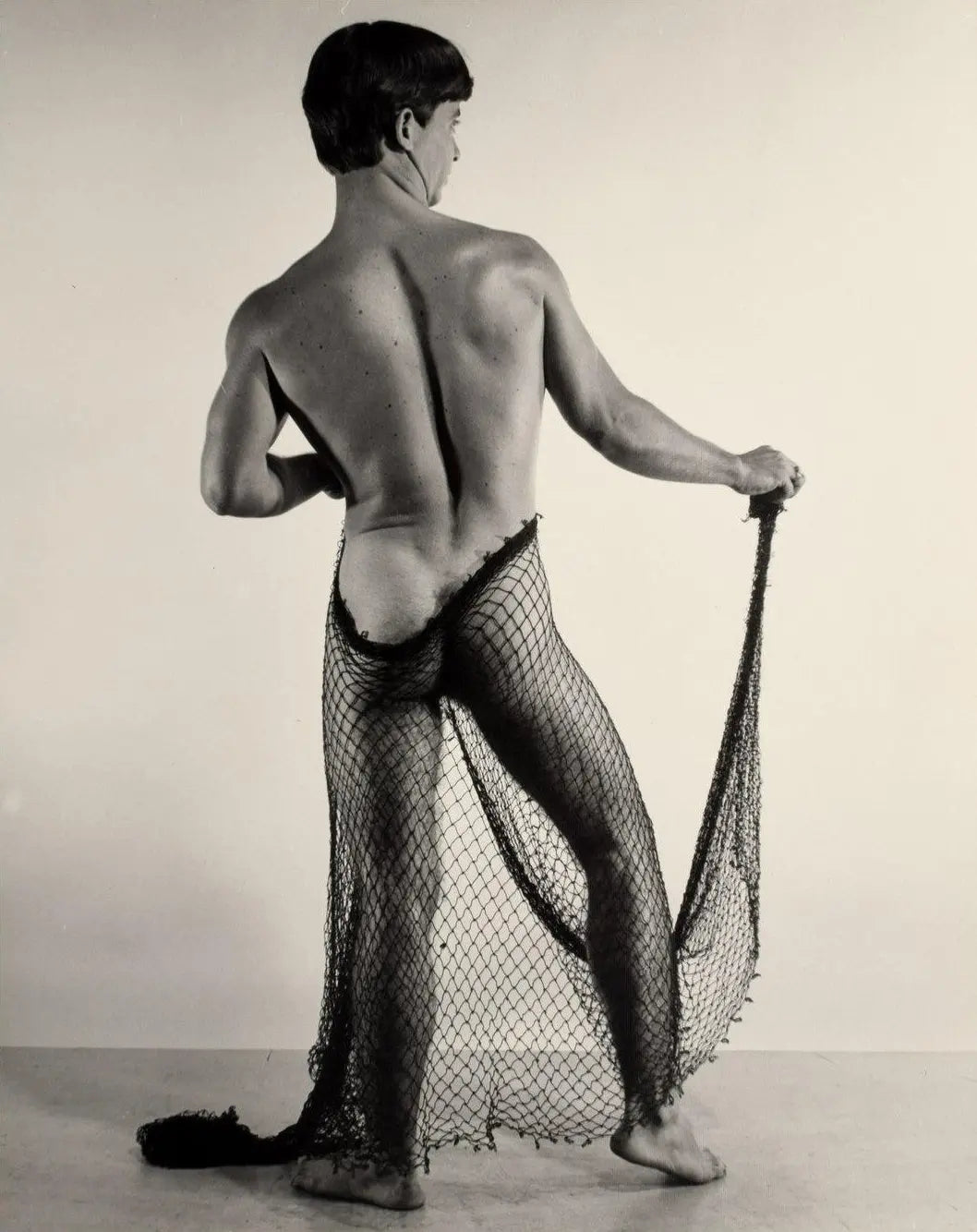 {{ product_title }} Fine Art Print | {{ product_vendor }} Jakero77 Bruce of LA Vintage Nude Male Butt in Net Gay Interest - 17" x 22" Fine Art Print - 2035 Art Print  Jakero77
