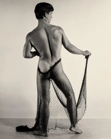 {{ product_title }} Fine Art Print | {{ product_vendor }} Jakero77 Bruce of LA Vintage Nude Male Butt in Net Gay Interest - 17" x 22" Fine Art Print - 2035 Art Print  Jakero77