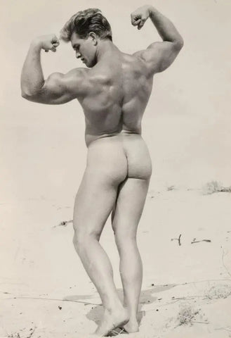 {{ product_title }} Fine Art Print | {{ product_vendor }} Jakero77 Bruce of LA Vintage Nude Male Flexing Arms Butt Pose Gay - 17"x22" Fine Art Print - 1775 Art Print  Jakero77