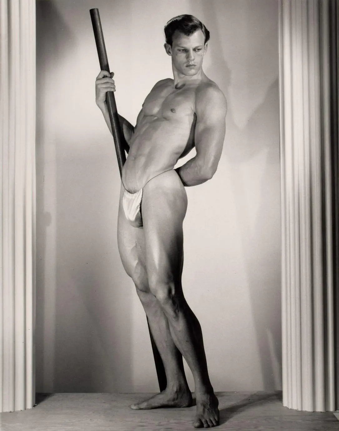 {{ product_title }} Fine Art Print | {{ product_vendor }} Jakero77 Bruce of LA Vintage Nude Male Loin Cloth Arched Back Gay - 17"x22" Fine Art Print - 2025 Art Print  Jakero77