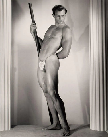 {{ product_title }} Fine Art Print | {{ product_vendor }} Jakero77 Bruce of LA Vintage Nude Male Loin Cloth Arched Back Gay - 17"x22" Fine Art Print - 2025 Art Print  Jakero77