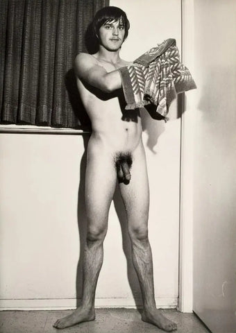 {{ product_title }} Fine Art Print | {{ product_vendor }} Jakero77 Bruce of LA Vintage Nude Male Towel After Shower Gay - 17" x 22" Fine Art Print - 1755 Art Print  Jakero77