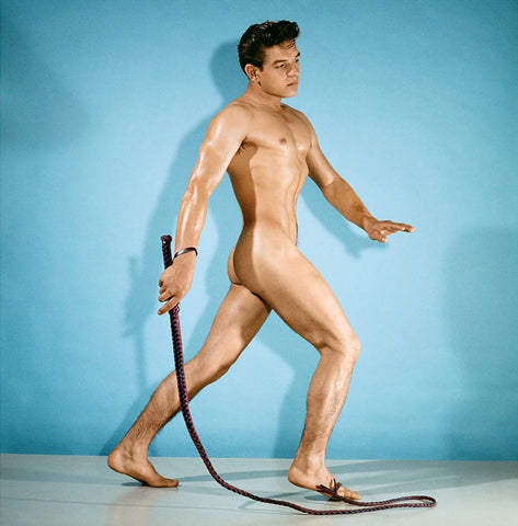 {{ product_title }} Fine Art Print | {{ product_vendor }} Jakero77 Bruce of LA Vintage Nude Male Whip RARE Color Gay Interest - 17" x 22" Art Print - 2139 Art Print  Jakero77
