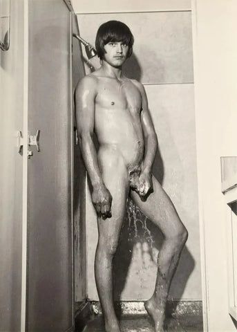 {{ product_title }} Fine Art Print | {{ product_vendor }} Jakero77 Bruce of LA Vintage Nude Male in Shower Soapy Gay Interest - 17" x 22" Art Print - 1750 Art Print  Jakero77