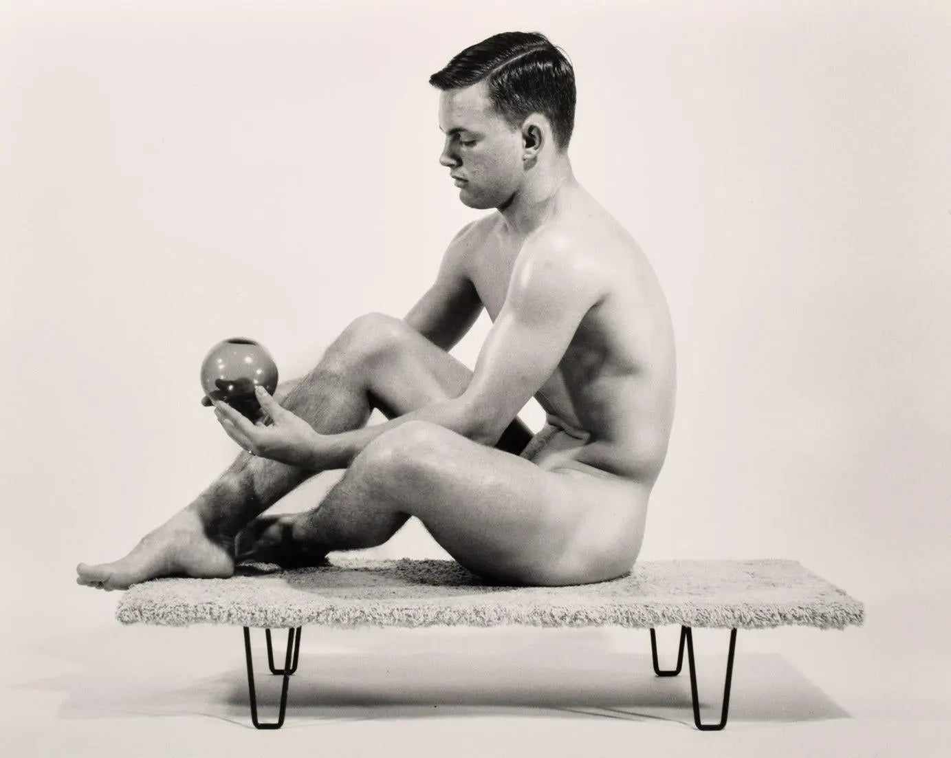 {{ product_title }} Fine Art Print | {{ product_vendor }} Jakero77 Bruce of LA Vintage Nude Seated Artistic Orb Gay Interest - 17" x 22" Art Print - 2034 Art Print  Jakero77