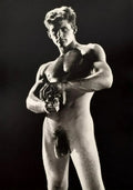 {{ product_title }} Fine Art Print | {{ product_vendor }} Jakero77 Bruce of Los Angeles Handsome Nude Male Aiming Gun Gay - 17" x 22" Fine Art Print - 1852 Art Print  Jakero77
