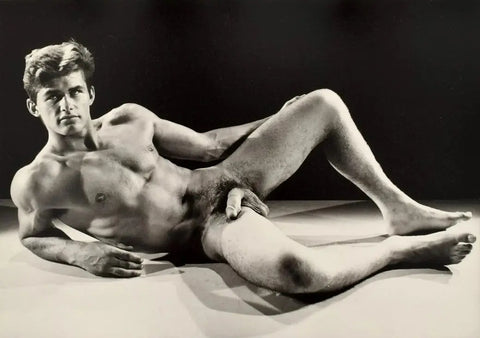 {{ product_title }} Fine Art Print | {{ product_vendor }} Jakero77 Bruce of Los Angeles Handsome Nude Male Seduction Pose Gay - 17" x 22" Art Print - 1857 Art Print  Jakero77