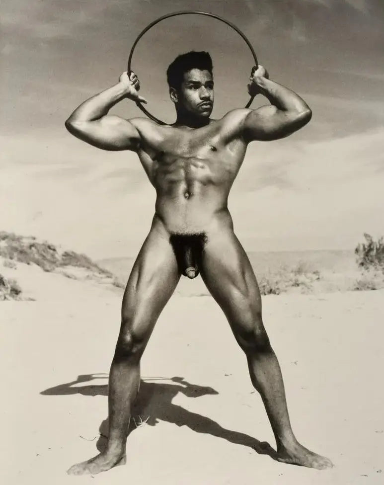 {{ product_title }} Fine Art Print | {{ product_vendor }} Jakero77 Bruce of Los Angeles Nude Black Male Artistic Outside Gay - 17" x 22" Art Print - 1829 Art Print  Jakero77