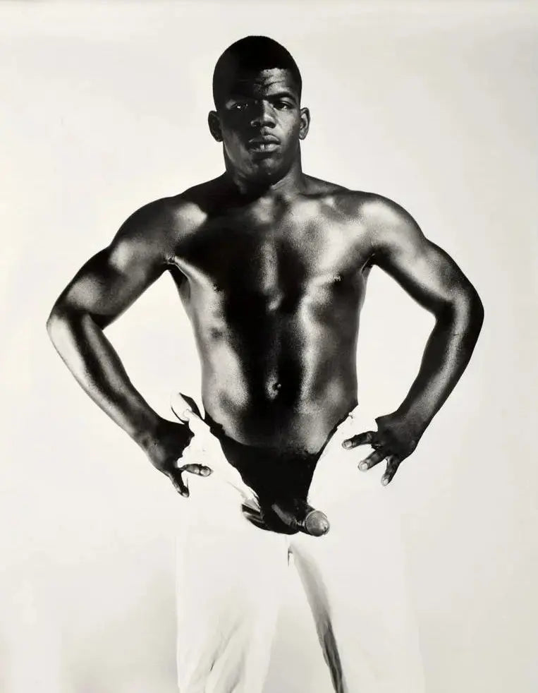 {{ product_title }} Fine Art Print | {{ product_vendor }} Jakero77 Bruce of Los Angeles Nude Male Black Hard Cock 1960s Homoerotic Vintage Gay Interest - 17"x22" Fine Art Print - 1985 Art Print  Jakero77