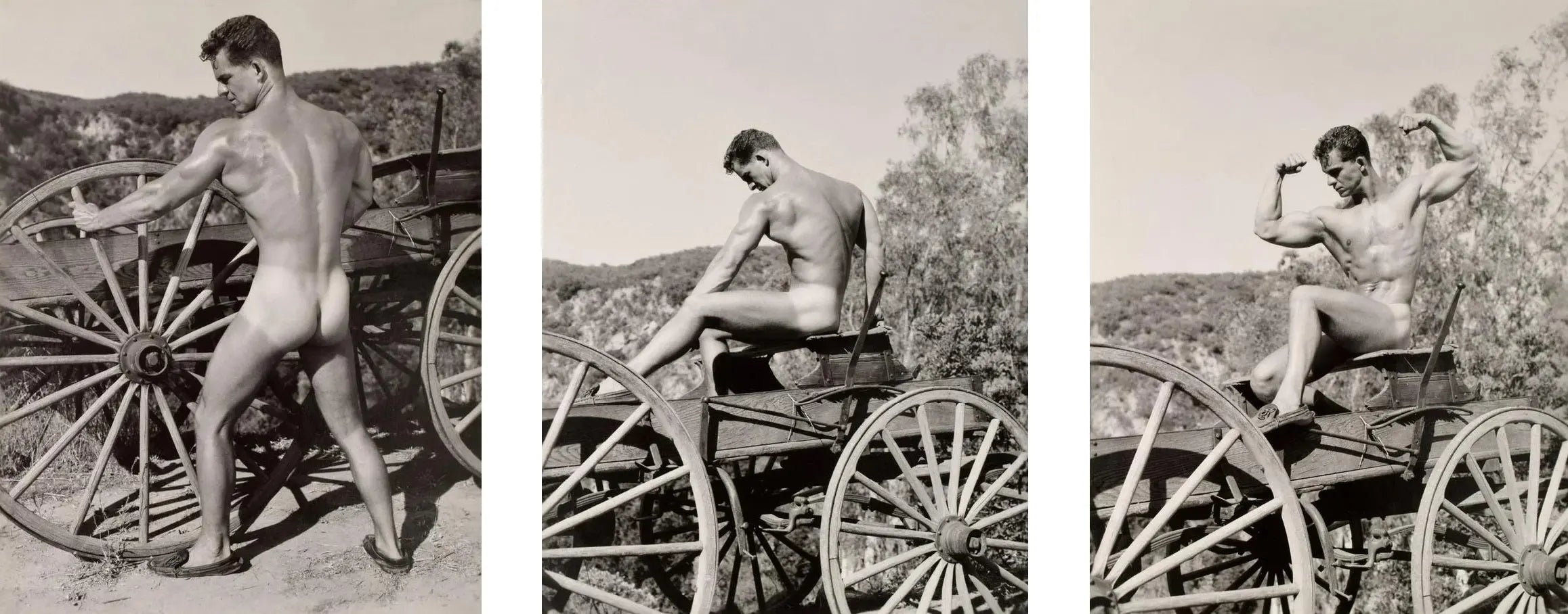 {{ product_title }} Fine Art Print | {{ product_vendor }} Jakero77 Bruce of Los Angeles Nude Male Butt Western Vintage Gay Interest - 17"x22" Fine Art Print - 1967 Art Print  Jakero77