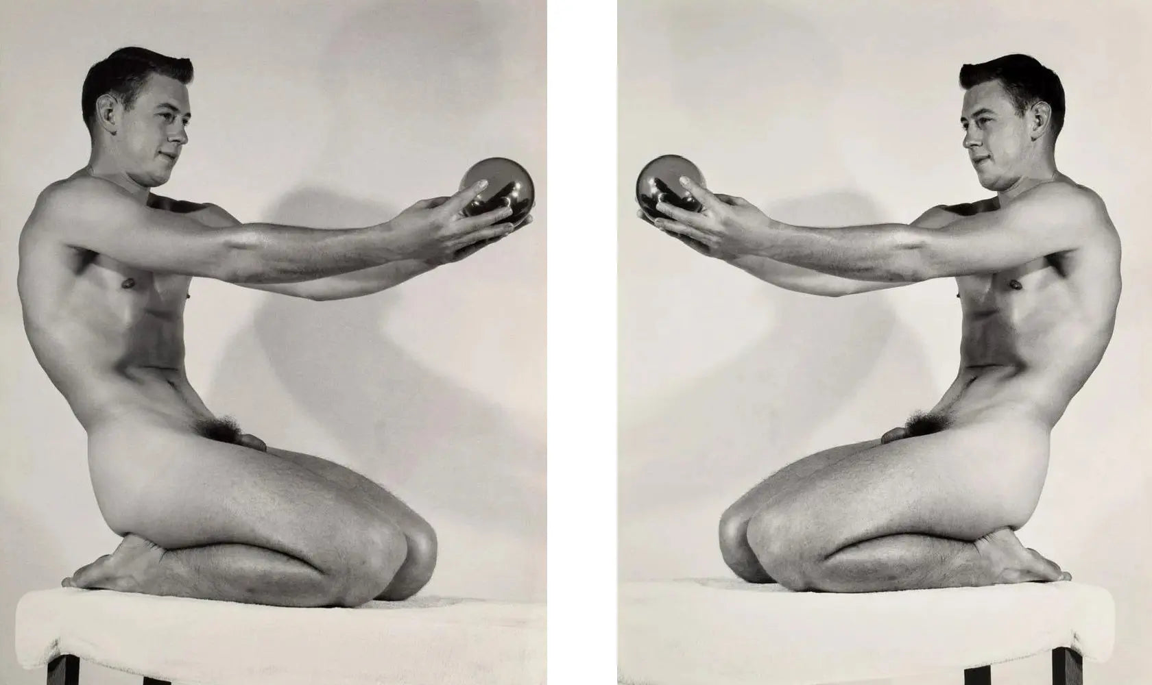 {{ product_title }} Fine Art Print | {{ product_vendor }} Jakero77 Bruce of Los Angeles Nude Male Dual Balls Pose Homoerotic Gay - 17"x22" Art Print - 1900 Art Print  Jakero77