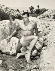 {{ product_title }} Fine Art Print | {{ product_vendor }} Jakero77 Bruce of Los Angeles Nude Male Feet Wet in Creek Homoerotic - 17" x 22" Art Print - 1780 Art Print  Jakero77