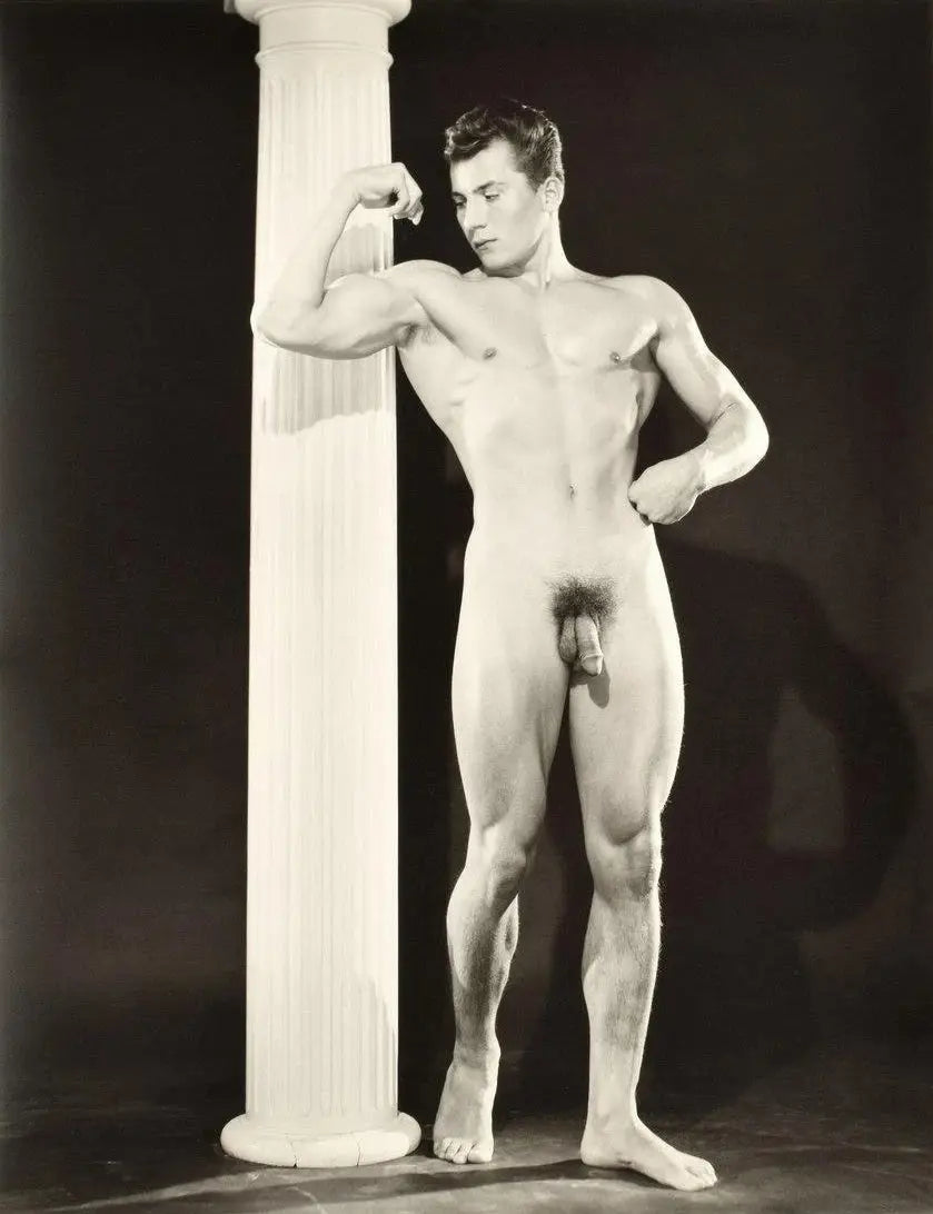 {{ product_title }} Fine Art Print | {{ product_vendor }} Jakero77 Bruce of Los Angeles Nude Male Muscle Pose by Column 1960s Homoerotic Vintage Gay Interest - 17"x22" Fine Art Print - 2000 Art Print  Jakero77