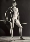 {{ product_title }} Fine Art Print | {{ product_vendor }} Jakero77 Bruce of Los Angeles Nude Male Standing w/ Bamboo Gay - 17" x 22" Fine Art Print  -1749 Art Print  Jakero77