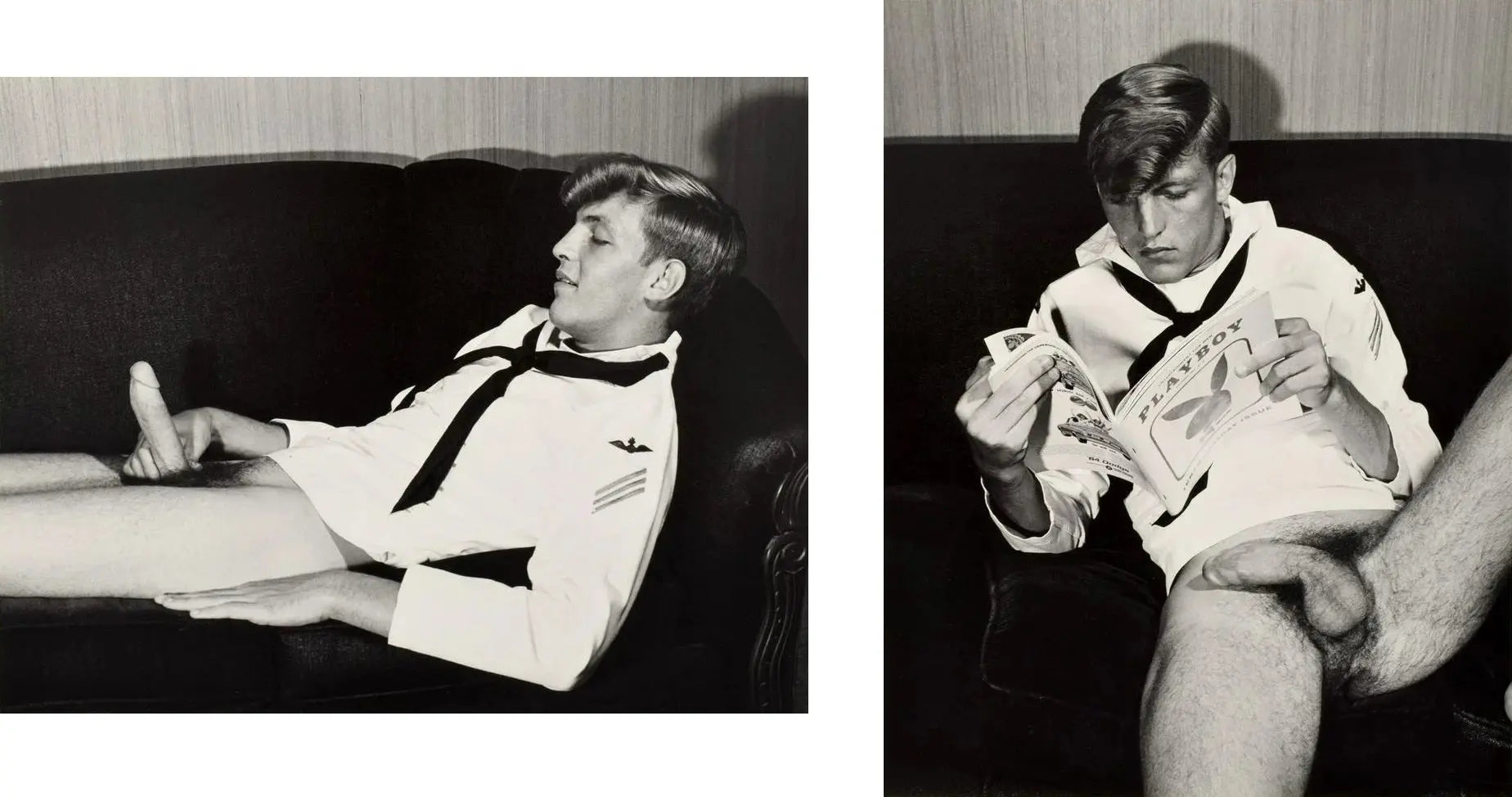 {{ product_title }} Fine Art Print | {{ product_vendor }} Jakero77 Bruce of Los Angeles Nude Sailor Hard Cock Reading Playboy 1960s Homoerotic Vintage Gay Interest - 17"x22" Fine Art Print - 1978 Art Print  Jakero77