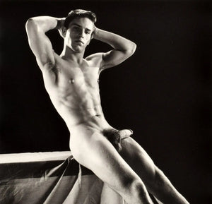 {{ product_title }} Fine Art Print | {{ product_vendor }} Jakero77 Bruce of Los Angeles Vintage Gay Interest Joe Dallesandro Nude Abs Semi Erection Flopped on Leg Homoerotic - 17" x 22" Art Print - 2063 Art Print  Jakero77