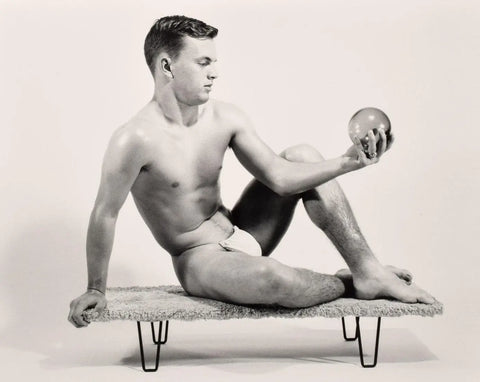 {{ product_title }} Fine Art Print | {{ product_vendor }} Jakero77 Bruce of Los Angeles Vintage Gay Nude Seated with Orb - 17" x 22" Fine Art Print - 2033 Art Print  Jakero77