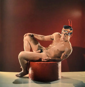 {{ product_title }} Fine Art Print | {{ product_vendor }} Jakero77 Bruce of Los Angeles Vintage Homoerotic Gay Interest Nude Native American Posing RARE Color - 17" x 22" Art Print - 2066 Art Print  Jakero77