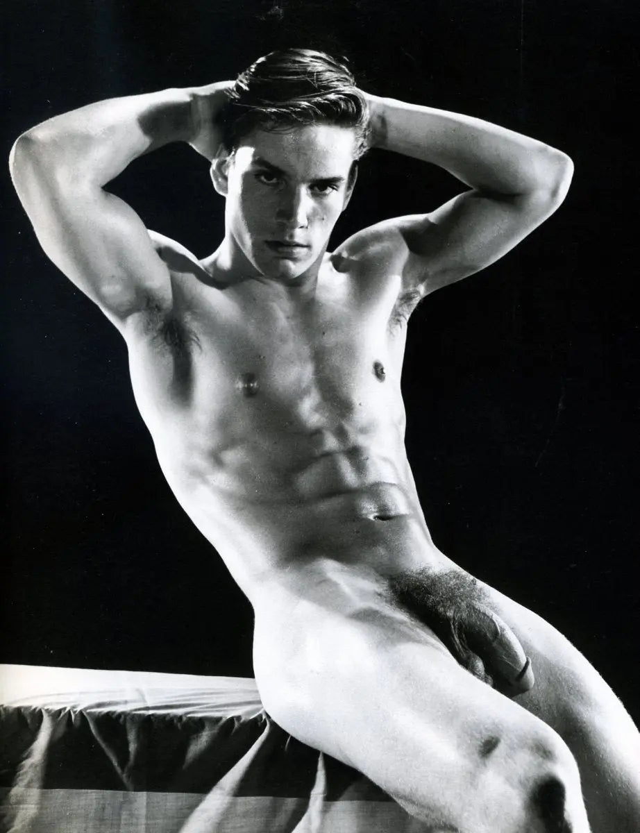 {{ product_title }} Fine Art Print | {{ product_vendor }} Jakero77 Bruce of Los Angeles Vintage Homoerotic Joe Dallesandro Nude Cock Abs & Seductive Stare 1960s Taboo Gay Interest - 17" x 22" Art Print - 2075 Art Print  Jakero77