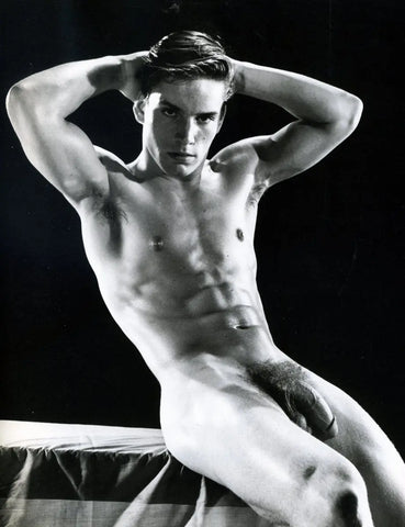 {{ product_title }} Fine Art Print | {{ product_vendor }} Jakero77 Bruce of Los Angeles Vintage Homoerotic Joe Dallesandro Nude Cock Abs & Seductive Stare 1960s Taboo Gay Interest - 17" x 22" Art Print - 2075 Art Print  Jakero77