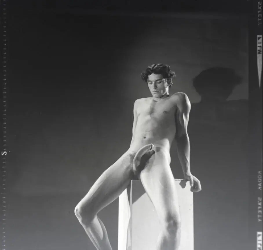 {{ product_title }} Fine Art Print | {{ product_vendor }} Jakero77 Bruce of Los Angeles Vintage Homoerotic Nude Model Erection Negative Styled 1960s Gay Interest - 17" x 22" Art Print - 2084 Art Print  Jakero77