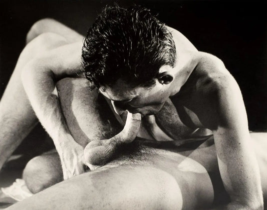 {{ product_title }} Fine Art Print | {{ product_vendor }} Jakero77 Bruce of Los Angeles Vintage Homoerotic Taboo Gay Blowjob Oral 1960s Gay Interest - 17" x 22" Art Print - 2073 Art Print  Jakero77