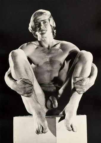 {{ product_title }} Fine Art Print | {{ product_vendor }} Jakero77 Bruce of Los Angeles Vintage Nude Blonde Male Legs Up Gay - 17" x 22" Art Print - 1770 Art Print  Jakero77