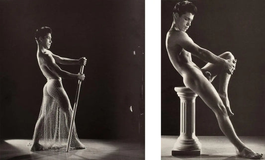 {{ product_title }} Fine Art Print | {{ product_vendor }} Jakero77 Bruce of Los Angeles Vintage Nude Male Artistic Net Butt Gay Interest Homoerotic - 17" x 22" Art Print - 2098 Art Print  Jakero77