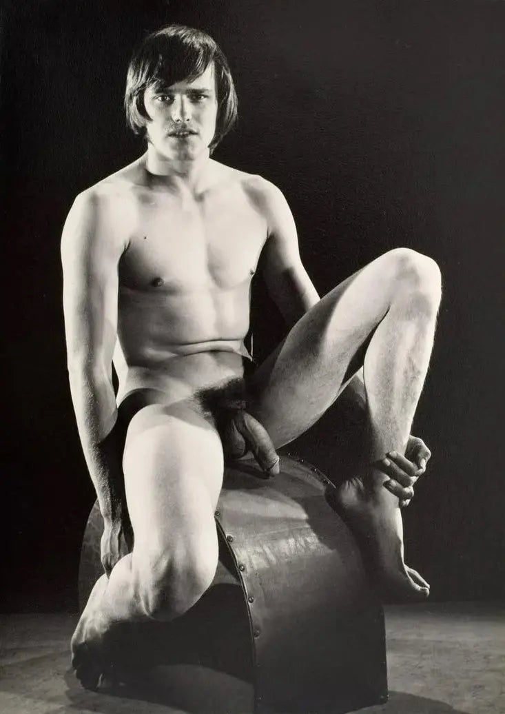 {{ product_title }} Fine Art Print | {{ product_vendor }} Jakero77 Bruce of Los Angeles Vintage Nude Male Seated Homoerotic - 17"x22" Fine Art Print - 1729 Art Print  Jakero77