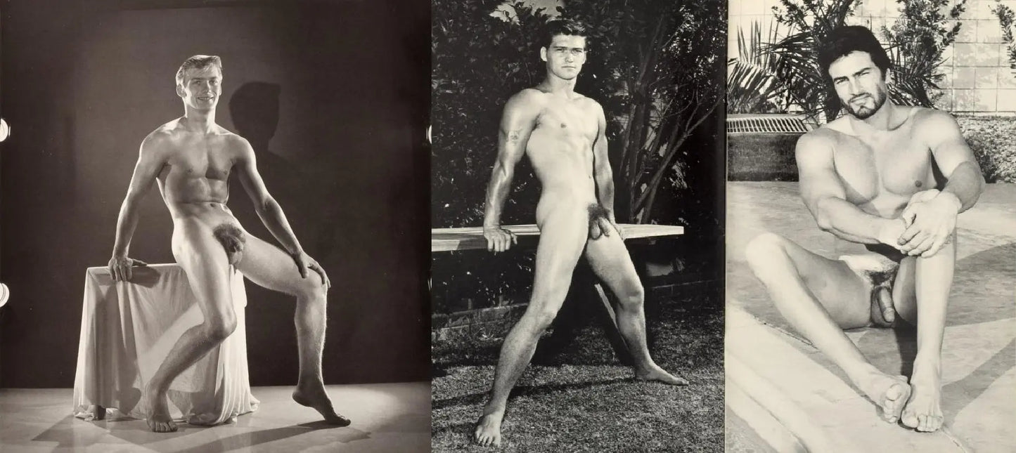 {{ product_title }} Fine Art Print | {{ product_vendor }} Jakero77 Bruce of Los Angeles Vintage Three Nude Males Homoerotic Gay Interest - 17"x22" Fine Art Print - 2101 Art Print  Jakero77