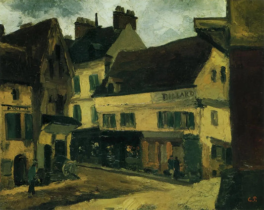 {{ product_title }} Fine Art Print | {{ product_vendor }} Jakero77 Camille Pissarro - A Place in La Roche-Guyon (1865) Signed - 17" x 22" Art Print Art Print  Jakero77