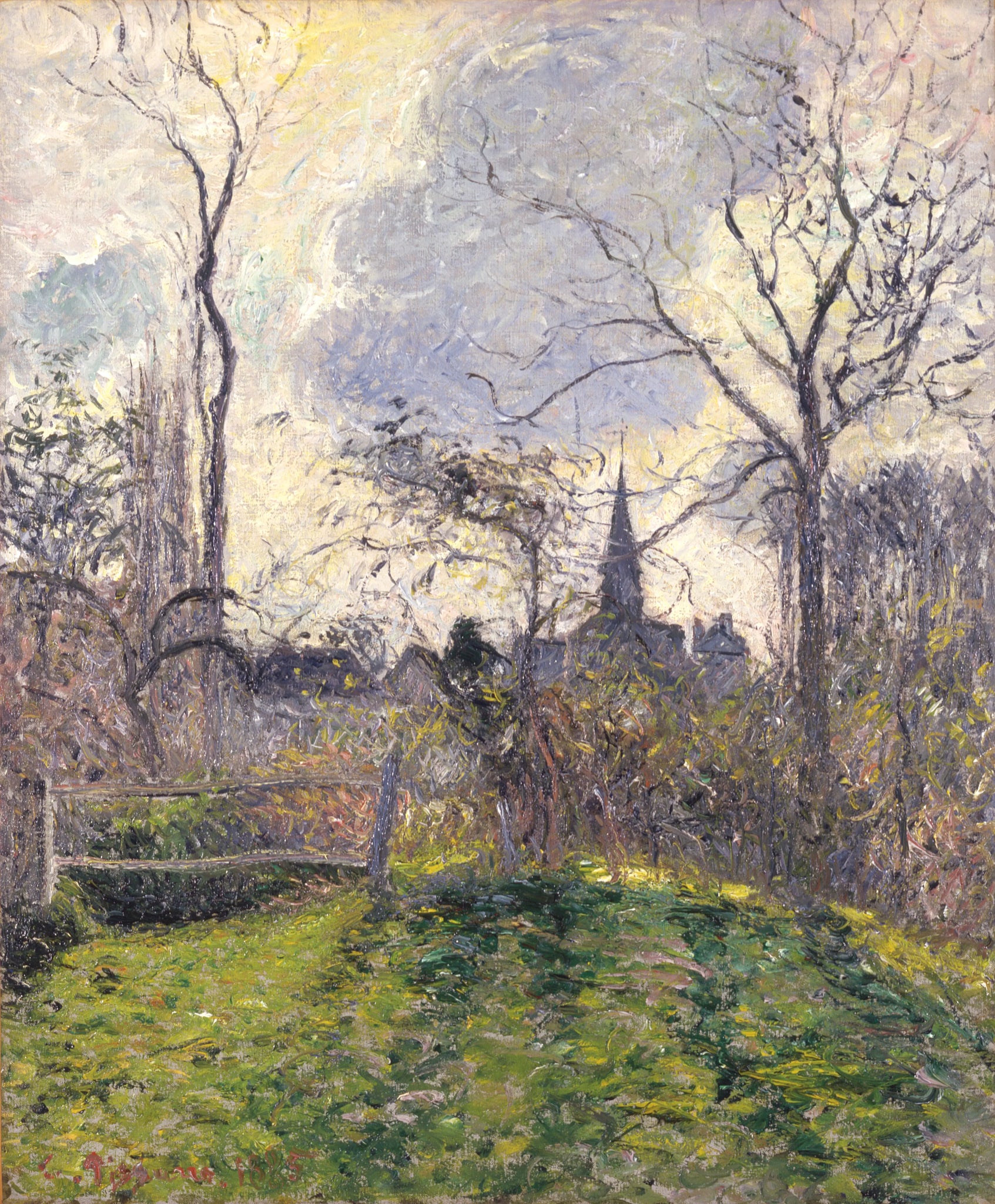 {{ product_title }} Fine Art Print | {{ product_vendor }} Jakero77 Camille Pissarro - Bell Tower of Bazincourt (1884) Signed - 17"x22" Fine Art Print Art Print  Jakero77