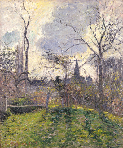 {{ product_title }} Fine Art Print | {{ product_vendor }} Jakero77 Camille Pissarro - Bell Tower of Bazincourt (1884) Signed - 17"x22" Fine Art Print Art Print  Jakero77