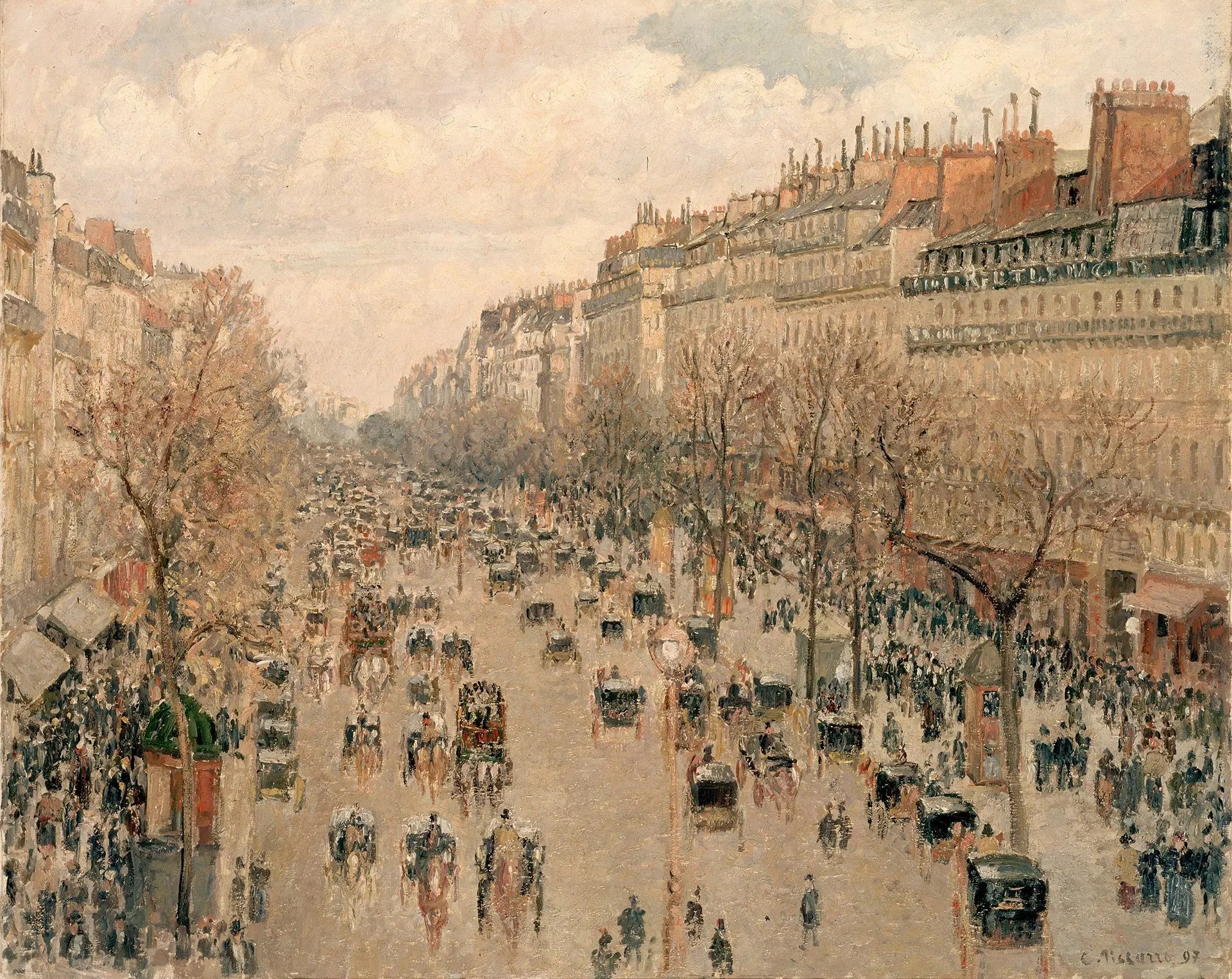 {{ product_title }} Fine Art Print | {{ product_vendor }} Jakero77 Camille Pissarro - Boulevard Montmartre Afternoon Sunlight (1897) Signed - 17"x22" Fine Art Print Art Print  Jakero77