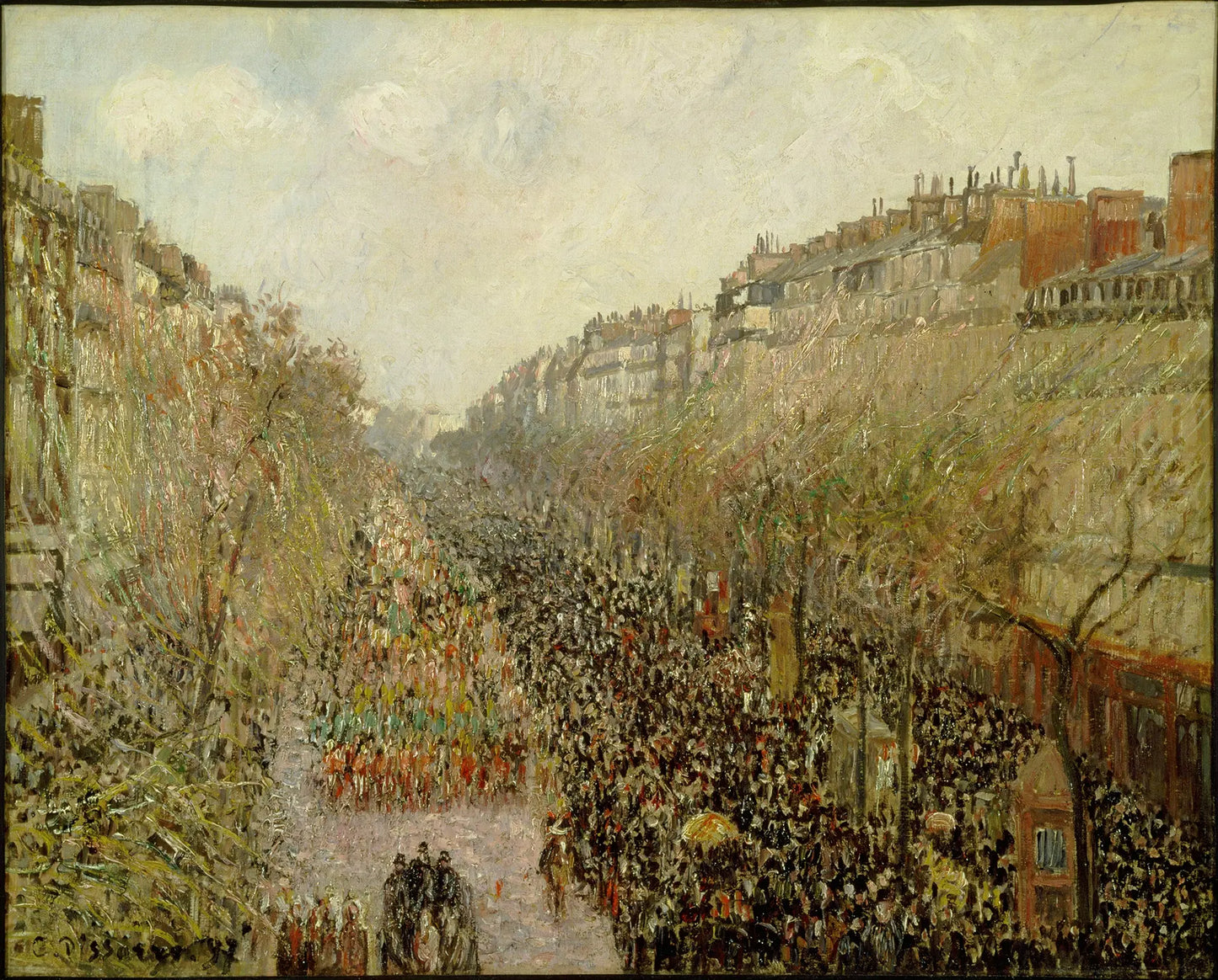 {{ product_title }} Fine Art Print | {{ product_vendor }} Jakero77 Camille Pissarro - Boulevard Montmartre: Mardi Gras (1897) Signed - 17" x 22" Print Art Print  Jakero77